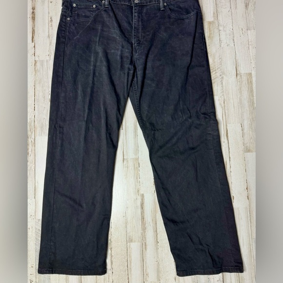 Levis 569 Jeans Mens 40x32 Black Denim Straight Leg Casual Preppy - Picture 4 of 10
